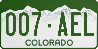 CO license plate 007AEL