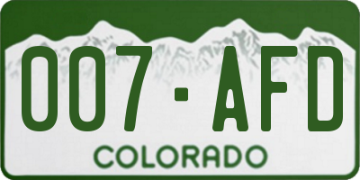 CO license plate 007AFD