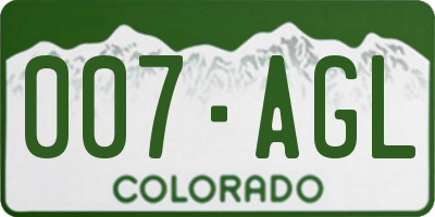 CO license plate 007AGL