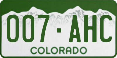 CO license plate 007AHC