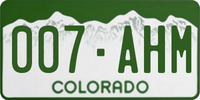 CO license plate 007AHM