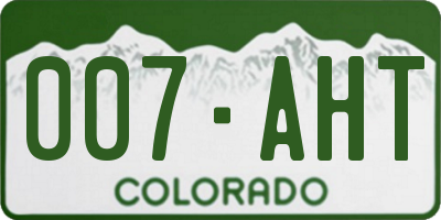 CO license plate 007AHT