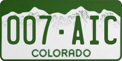 CO license plate 007AIC