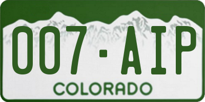 CO license plate 007AIP