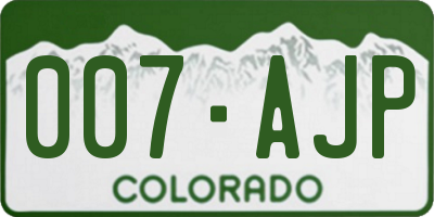 CO license plate 007AJP
