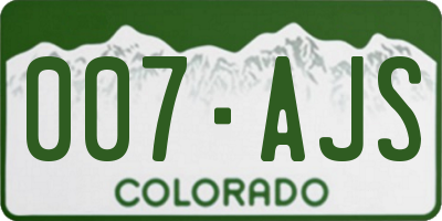 CO license plate 007AJS