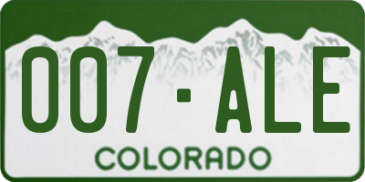 CO license plate 007ALE