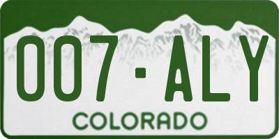 CO license plate 007ALY
