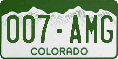 CO license plate 007AMG