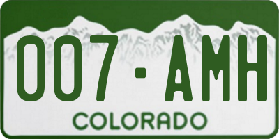 CO license plate 007AMH