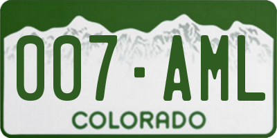 CO license plate 007AML