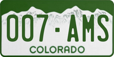 CO license plate 007AMS