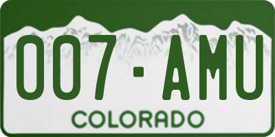CO license plate 007AMU