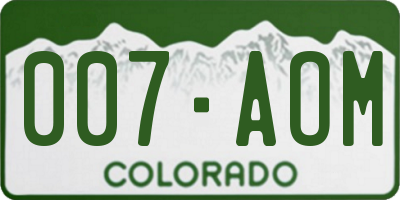 CO license plate 007AOM