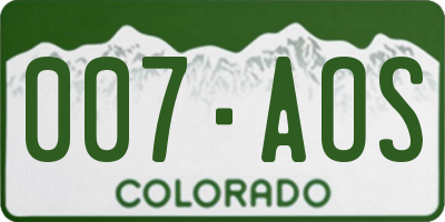 CO license plate 007AOS