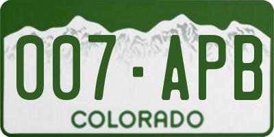 CO license plate 007APB