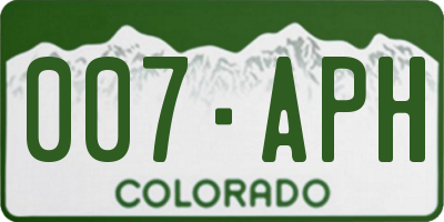 CO license plate 007APH