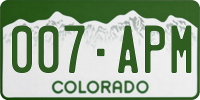 CO license plate 007APM