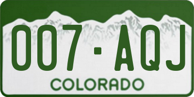 CO license plate 007AQJ