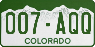 CO license plate 007AQQ