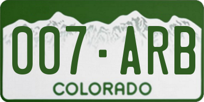 CO license plate 007ARB