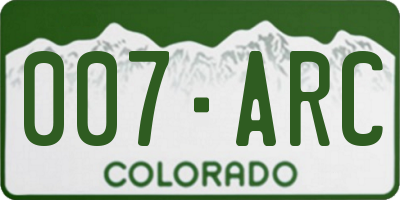 CO license plate 007ARC