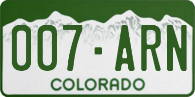 CO license plate 007ARN