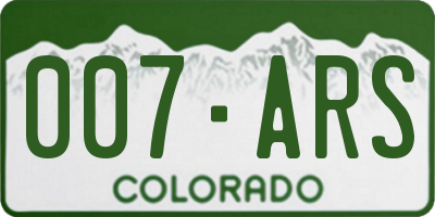 CO license plate 007ARS