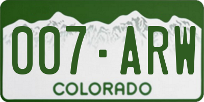 CO license plate 007ARW