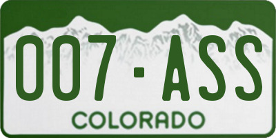 CO license plate 007ASS