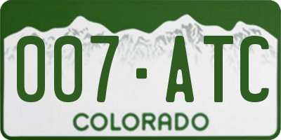 CO license plate 007ATC