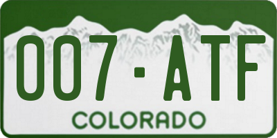 CO license plate 007ATF
