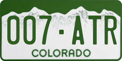 CO license plate 007ATR