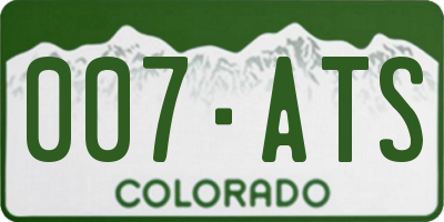 CO license plate 007ATS