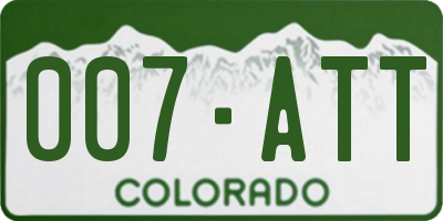 CO license plate 007ATT