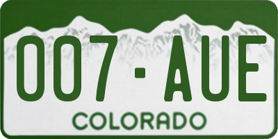 CO license plate 007AUE
