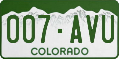 CO license plate 007AVU