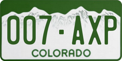 CO license plate 007AXP