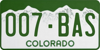 CO license plate 007BAS