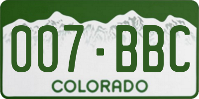 CO license plate 007BBC