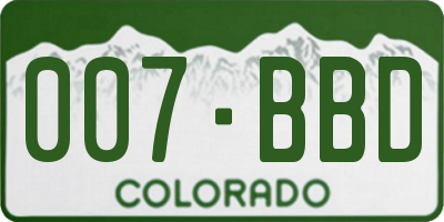 CO license plate 007BBD