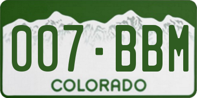 CO license plate 007BBM