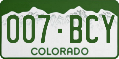 CO license plate 007BCY