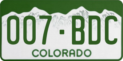 CO license plate 007BDC