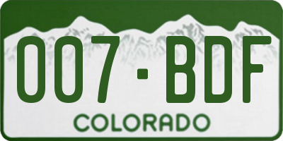 CO license plate 007BDF