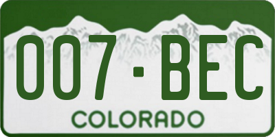 CO license plate 007BEC