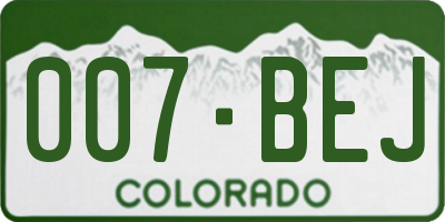 CO license plate 007BEJ