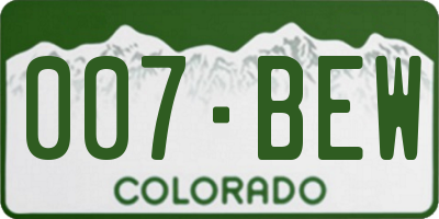 CO license plate 007BEW