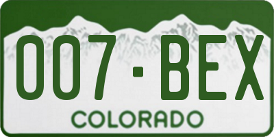 CO license plate 007BEX