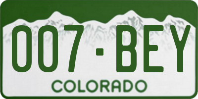 CO license plate 007BEY